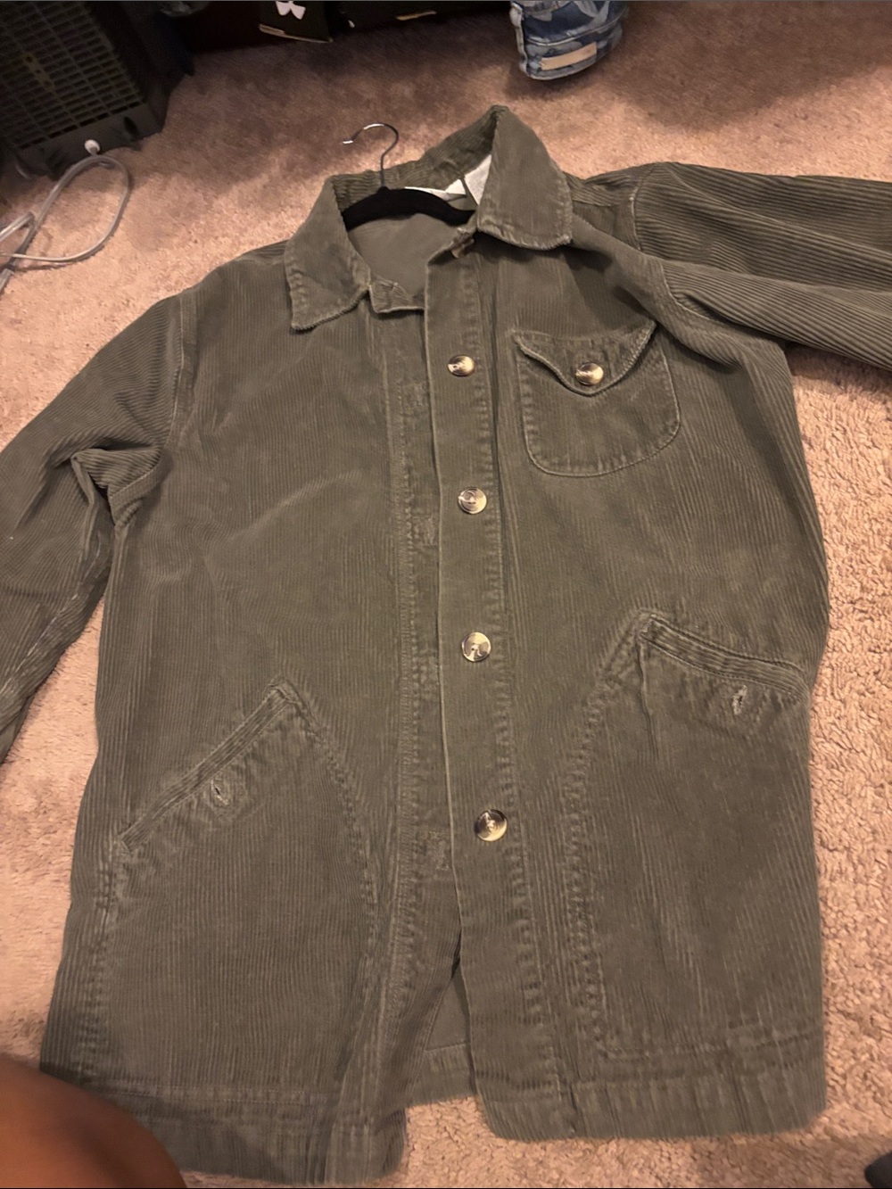 Dress Barn Olive Green Corduroy Shirt Jacket
